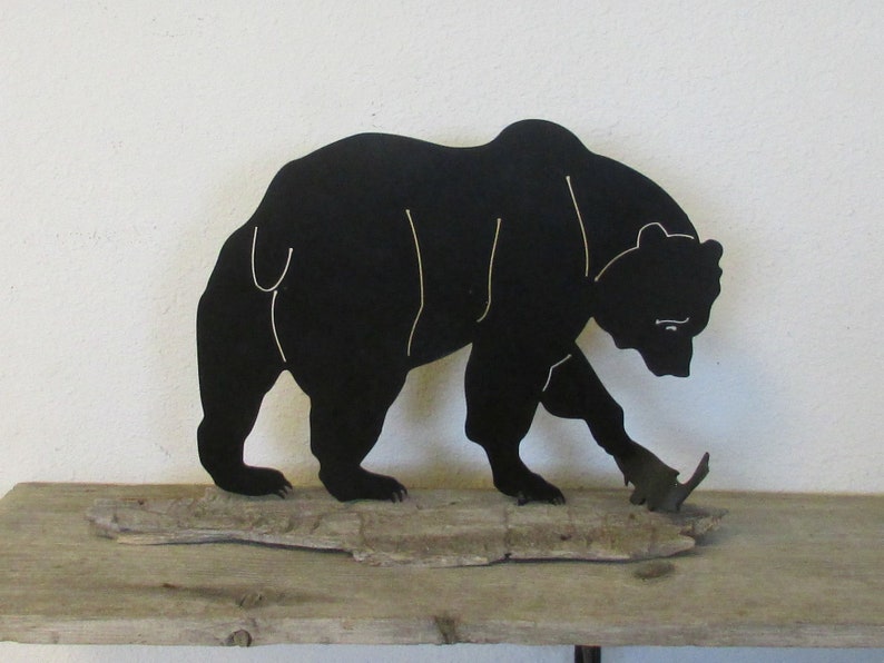 Bear Grizzly Metal Art Wildlife Statue Hunter Sportsman Etsy