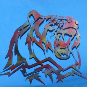 Bear, Grizzly, Metal Wall Art, Wildlife, Silhouette, Made in USA