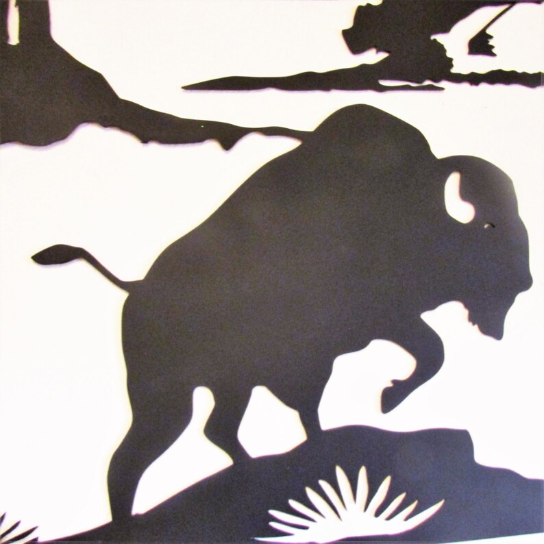 Buffalo Bison Metal Wall Art Native American Wall Etsy