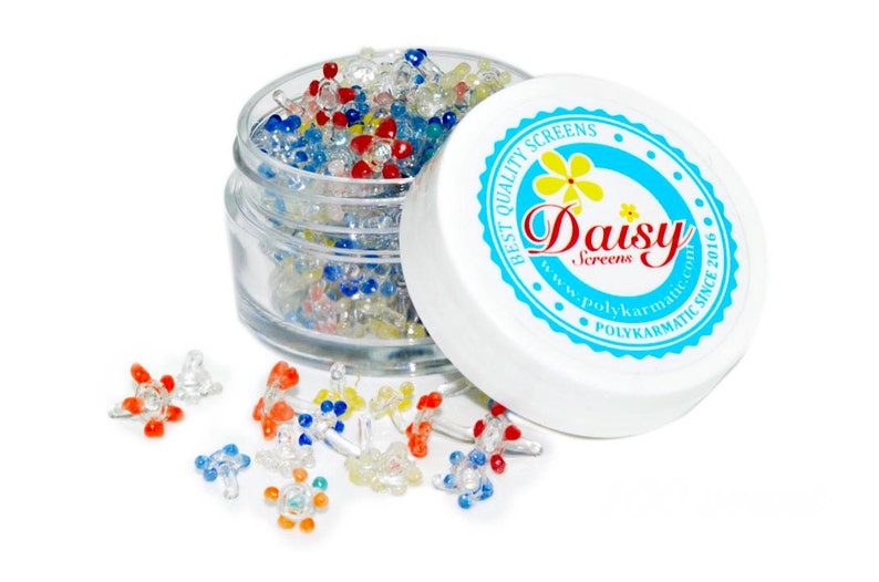 Polykarmatic Hand-Blown 25 Daisy glass screen