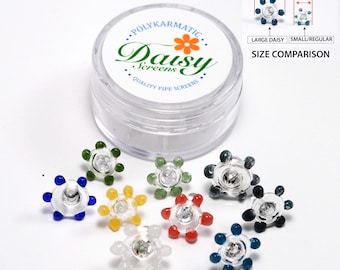Polykarmatic Hand-Blown LARGE SIZE Daisy glass screen for pipes ( 10pcs)