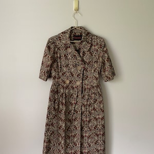 Vintage Double-Breasted Overcoat Dress | Size 6/8