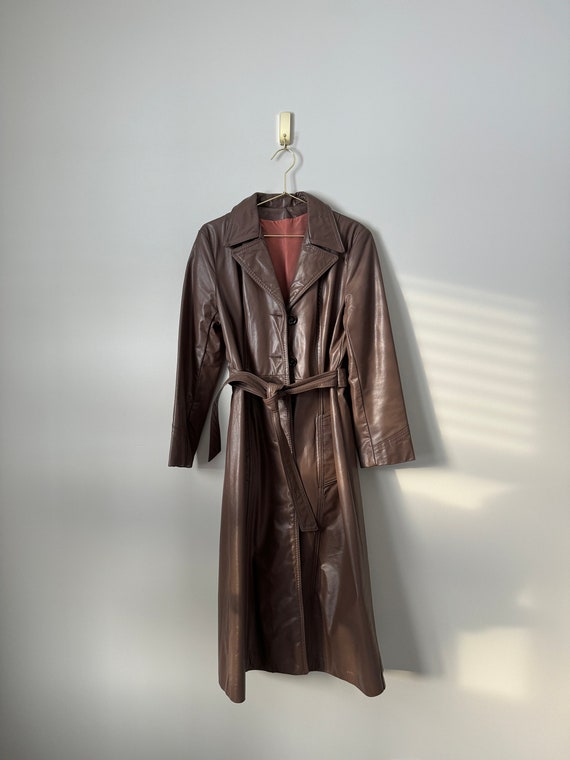 Vintage Leather Trenchcoat | Mauve/Taupe Leather C
