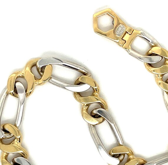 Two Tone Heavy Gold Bracelet - Figueroa Chain Bra… - image 3