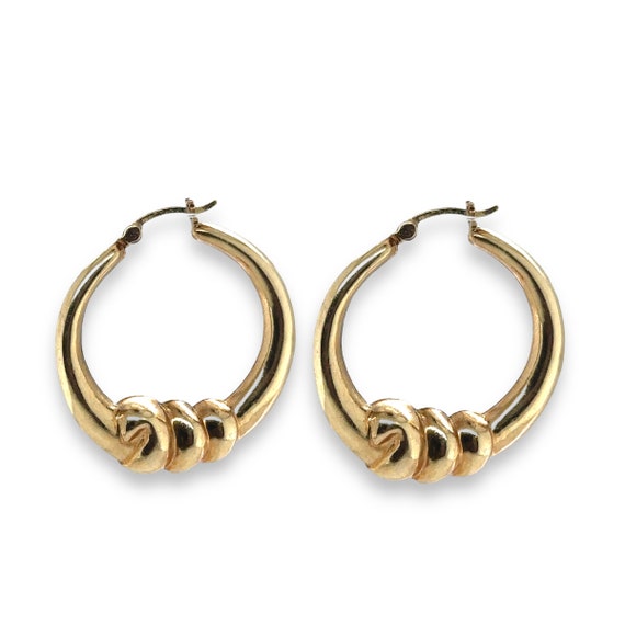 Vintage Bubble Knot Hoops - image 1