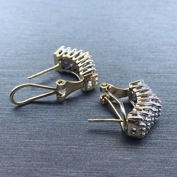 Vintage Cluster hoops - Cluster Earrings - Diamon… - image 8