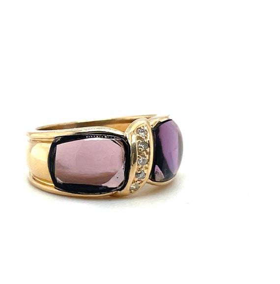 Amethyst Cabochon Twist - Vintage Amethyst Ring -… - image 5