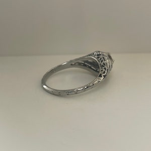 Art Deco Engagement Ring 1920s Original Engagement Ring 18K White Gold Diamond Engagement Ring Four Prong Art Deco Ring image 9