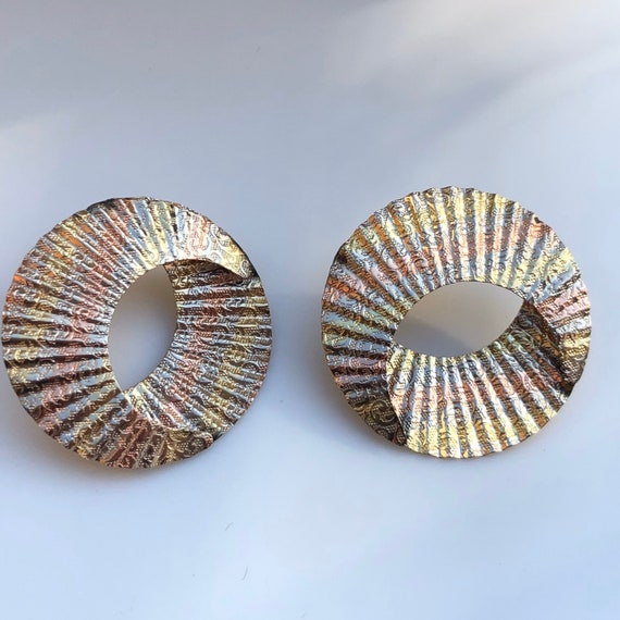 HOOPISH - Tri-Tone Earrings - Yellow gold earring