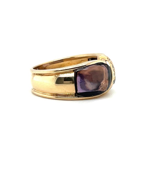 Amethyst Cabochon Twist - Vintage Amethyst Ring -… - image 4