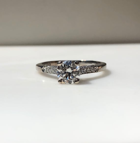 Dainty Diamond Engagement Ring - Dainty Ring - 2m… - image 1