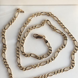 Men’s Figaro Chain - 24 inch Chain - Thick Chain - Men’s Chain - Gold Figaro - Gold Chain - 24” Chain - Vintage Chain - Cuban Chain -