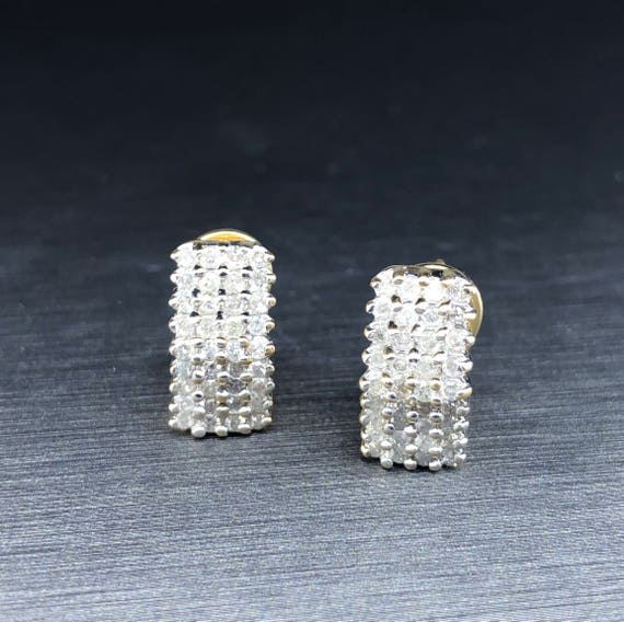 Vintage Cluster hoops - Cluster Earrings - Diamon… - image 4