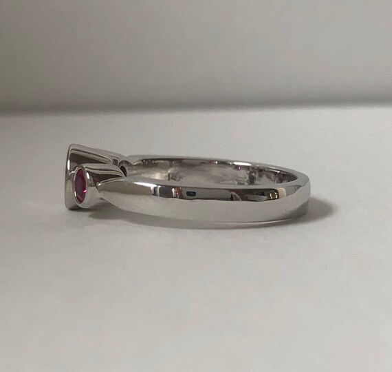 Three Stone Ruby Ring - Past Present and Future -… - image 3