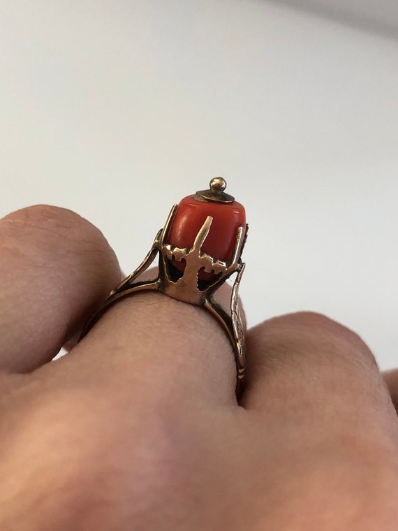 IS The POPE CATHOLIC - Victorian Ring - Coral Ant… - image 3