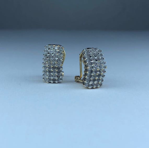 Vintage Cluster hoops - Cluster Earrings - Diamon… - image 2