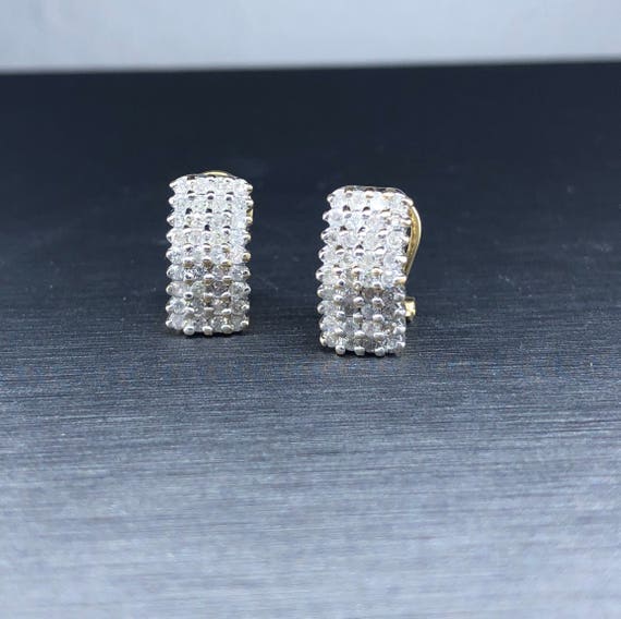 Vintage Cluster hoops - Cluster Earrings - Diamon… - image 6
