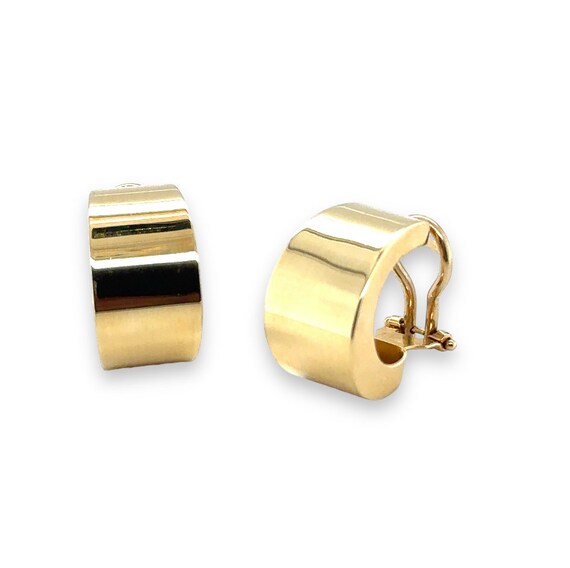 Wide Gold Hoops - Wide Taper Hoops - Flat Hoops - Heirloom Pave - Wide Hoops - Classic Hoops - Hoop Earring - Vintage Hoop Earring - Classic