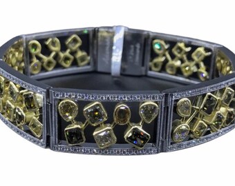 GEVIK COLLECTION - Fancy Diamonds - Fancy Shapes - Fancy Colors - Multi Diamond Color - Diamond Bracelet - Anniversary Gift