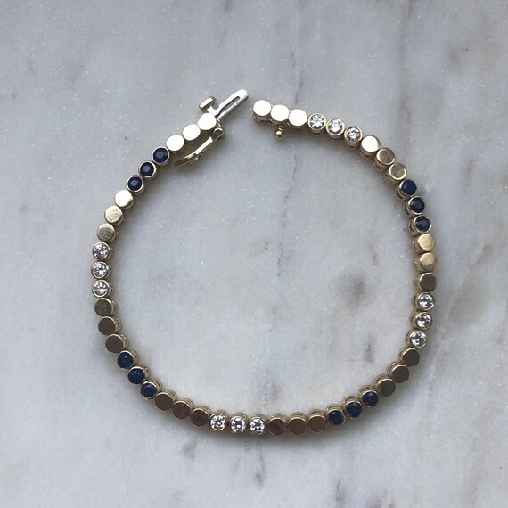 Sapphire & Diamonds - Sapphire Tennis Bracelet - … - image 3