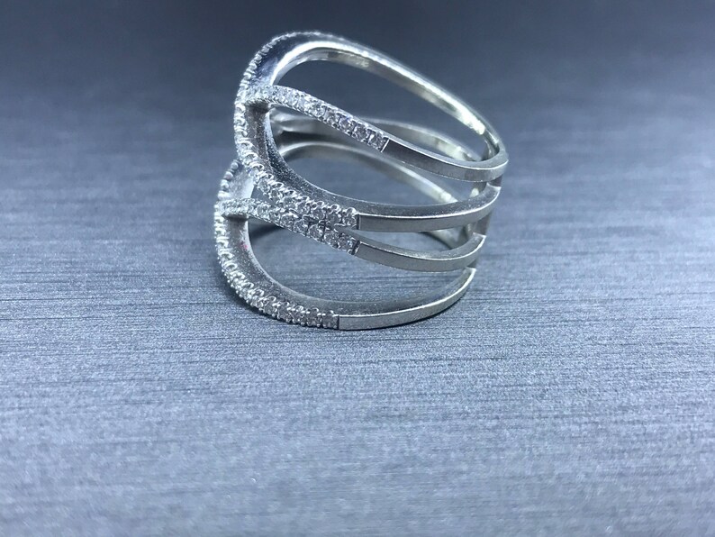 Eternity Ribbon Custom Design Middle Finger Ring Etsy