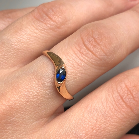 TWIST Marquise SAPPHIRE - Sapphire Ring - Vintage… - image 2