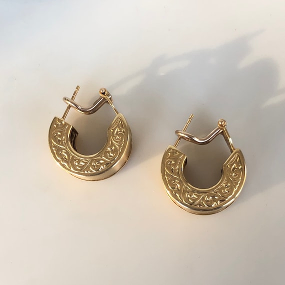 GREEK HOOPS - Thick Gold Hoops - 14K Yellow Gold -
