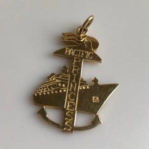 PACIFIC PRINCESS - Cruise - Cruise Ship - The Love Boat - Vintage Pendant - Cruise Boat - Vintage Gold 14K - Heirloom PAVÉ Jewelry - Charm