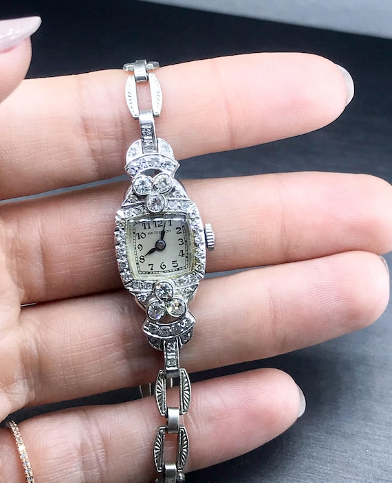 1950's Original Hamilton Watch - Antique Diamond … - image 3