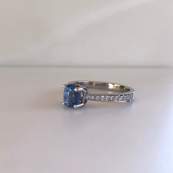 Ceylon Blue Sapphire - Sapphire Engagement Ring -… - image 3