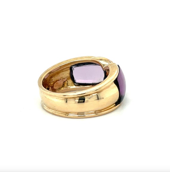 Amethyst Cabochon Twist - Vintage Amethyst Ring -… - image 3