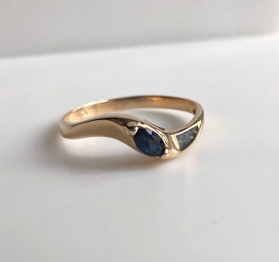 TWIST Marquise SAPPHIRE - Sapphire Ring - Vintage… - image 1