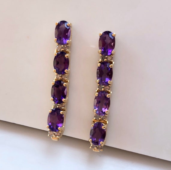 Amethyst - Purple Amethyst - Drop Earrings - Amet… - image 7