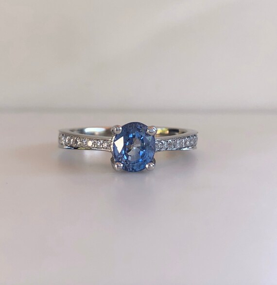 Ceylon Blue Sapphire - Sapphire Engagement Ring -… - image 2