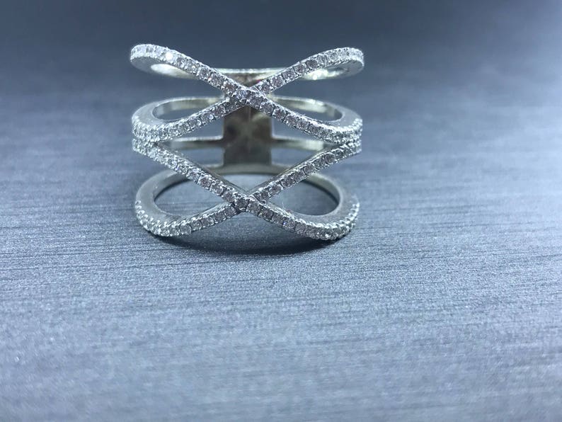 Eternity Ribbon Custom Design Middle Finger Ring Etsy