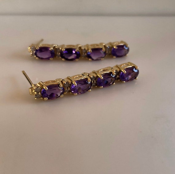 Amethyst - Purple Amethyst - Drop Earrings - Amet… - image 8
