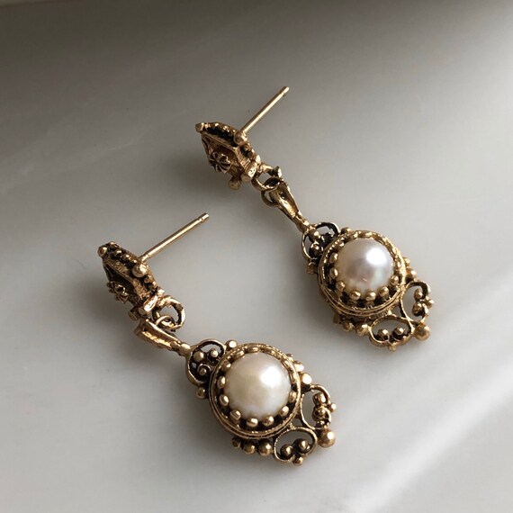 PEARL DROP - Pearl Earring - 14K yellow Gold Drop