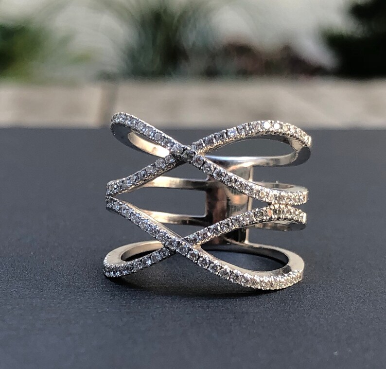 Eternity Ribbon Custom Design Middle Finger Ring Etsy