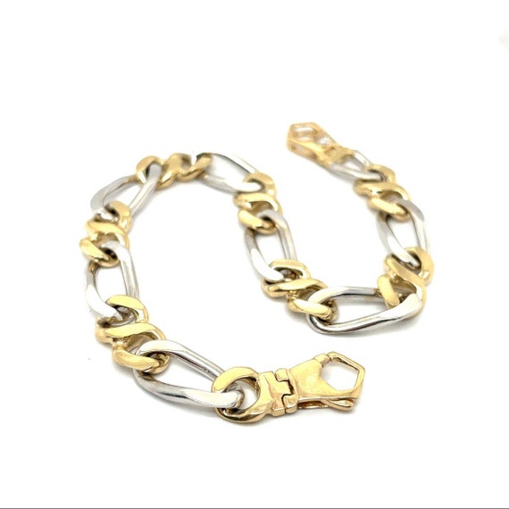 Two Tone Heavy Gold Bracelet - Figueroa Chain Bra… - image 2