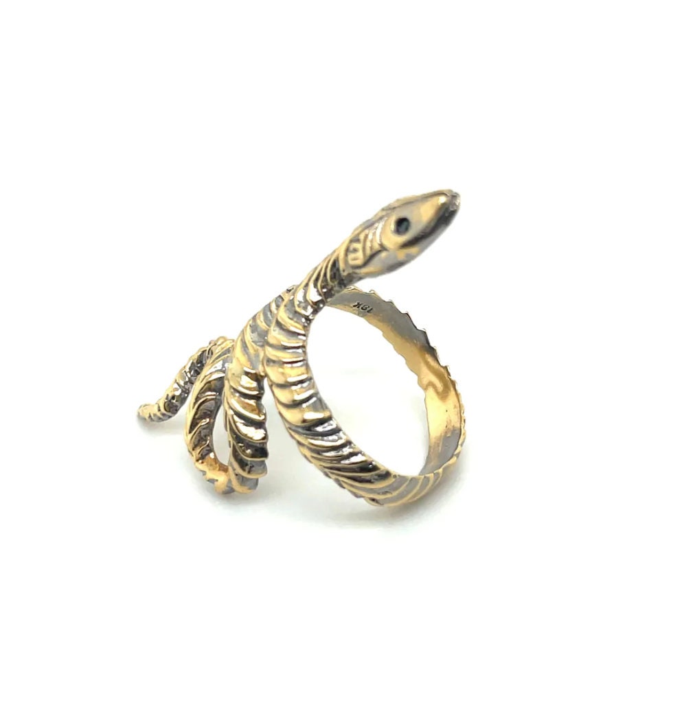 Slither Ring Statement Ring Snake Ring Antiqued Ring - Etsy