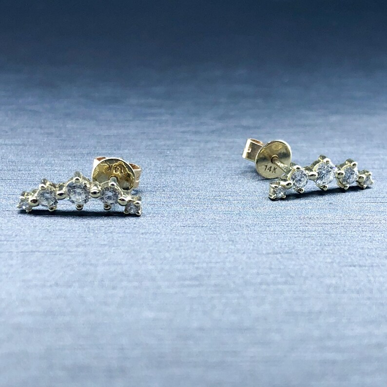 CLIMBING DIAMONDS Five Diamond Earring Ear Climber Etsy