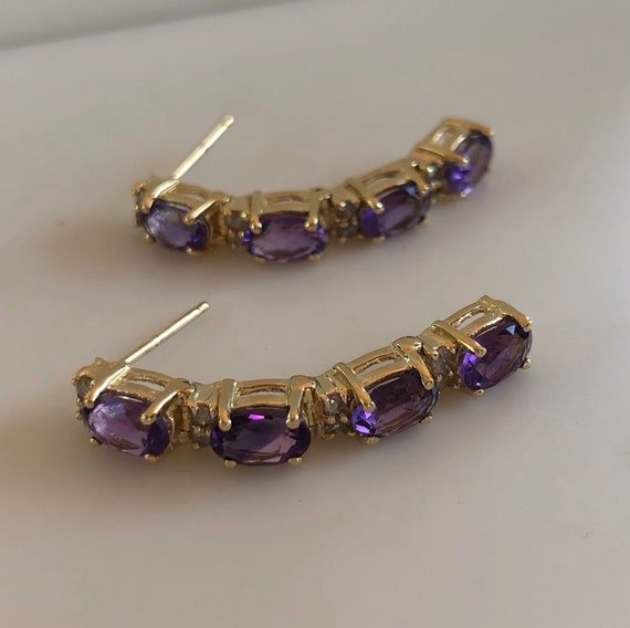 Amethyst - Purple Amethyst - Drop Earrings - Amet… - image 2
