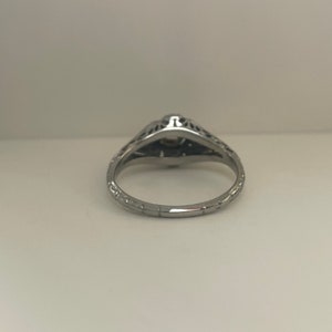 Art Deco Engagement Ring 1920s Original Engagement Ring 18K White Gold Diamond Engagement Ring Four Prong Art Deco Ring image 5