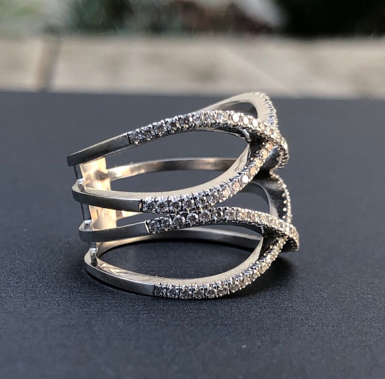 Eternity Ribbon Custom Design Middle Finger Ring Etsy