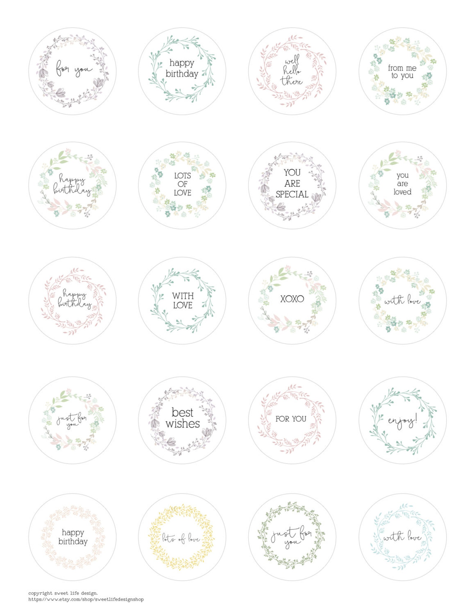 Printable Tags Gift Tags Printable. Quotes Inspirational Etsy