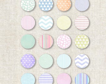 Fun Pattern Gift Tags, Printable Circle Tags, Instant Download, DIY