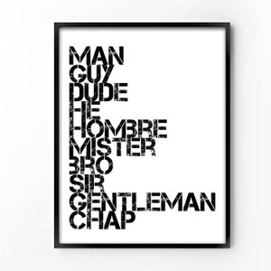 wall art printable, man cave art, printable art, men, wall decor, home decor, office decor, wall art for men, instant download, typography