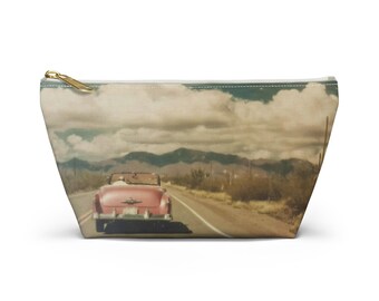 Vintage Road Trip Accessoire Tasche, kleine Reißverschlusstasche