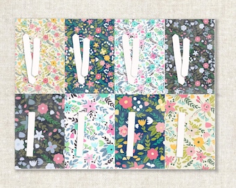 Etichette regalo floreali personalizzabili, etichette stampabili, download immediato, fai da te