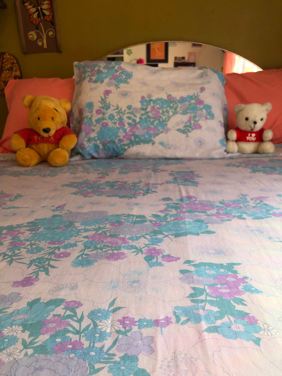 Vintage Floral Sheet and Pillow Cases Etsy